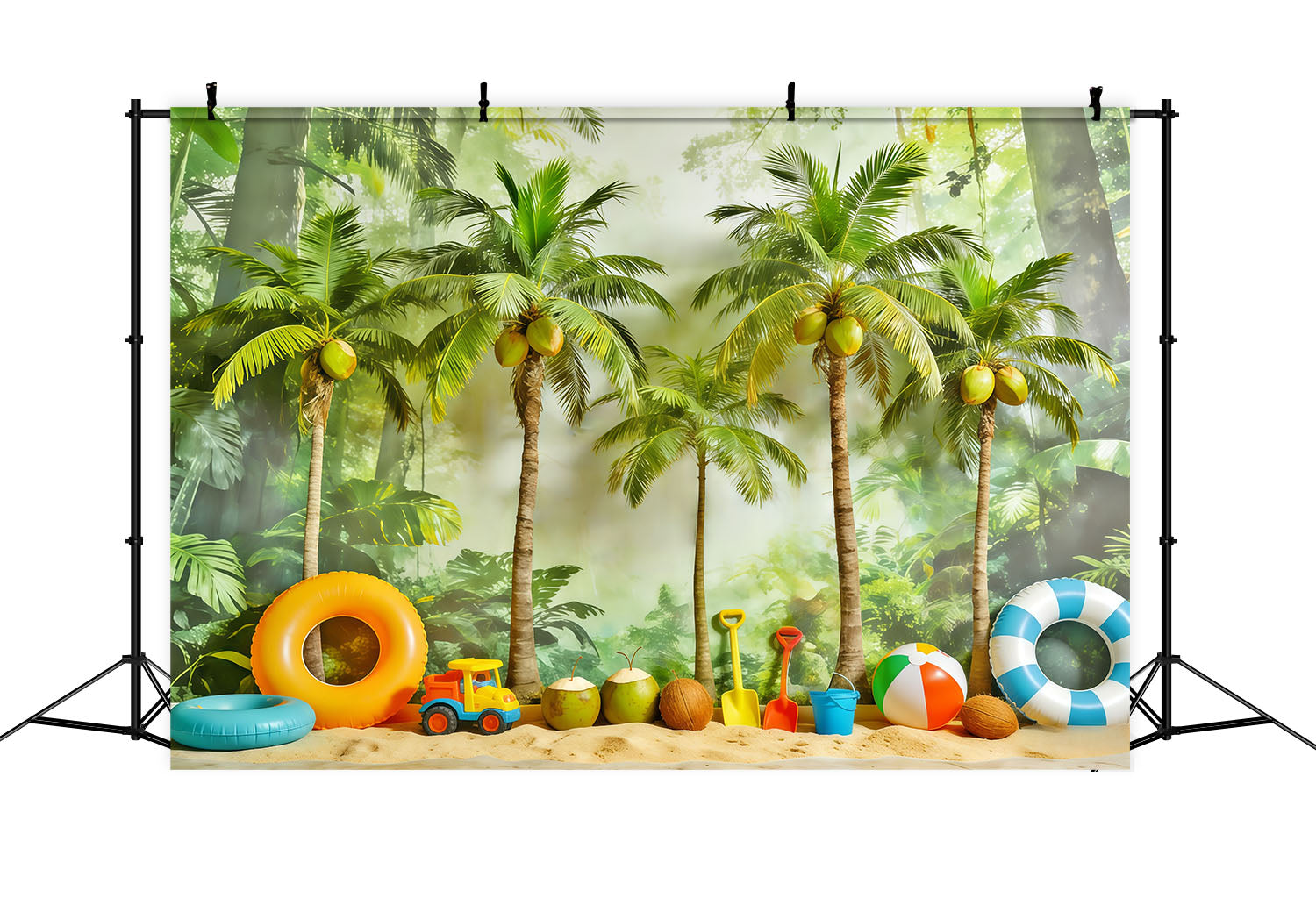 Tropical Forest Backdrop Tropical Palm Play Paradise Forest Photo Booth Backdrop CSH61-219
