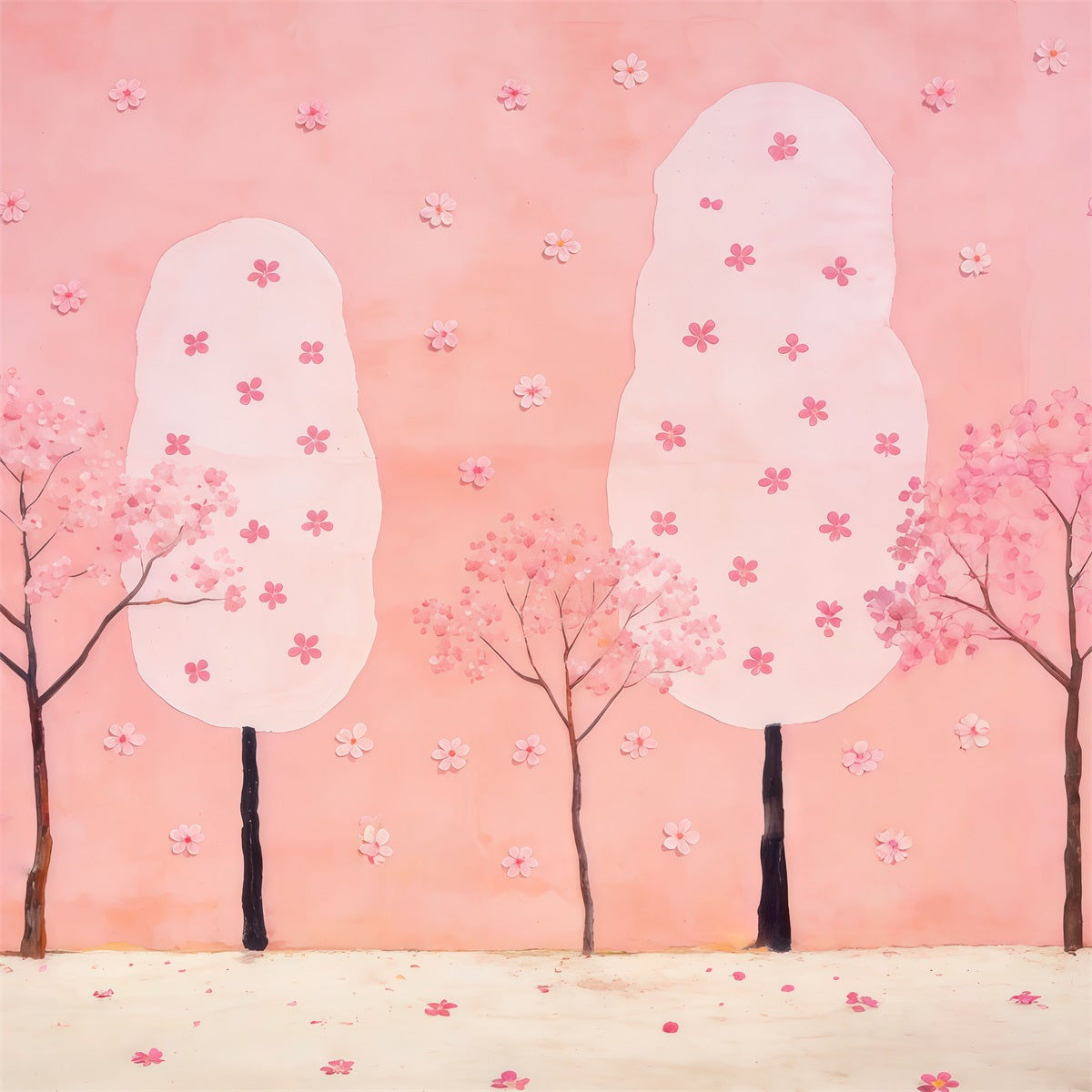 Forest Photo Booth Backdrop Pastel Cherry Tree Dream Backdrop Forest Theme CSH61-223