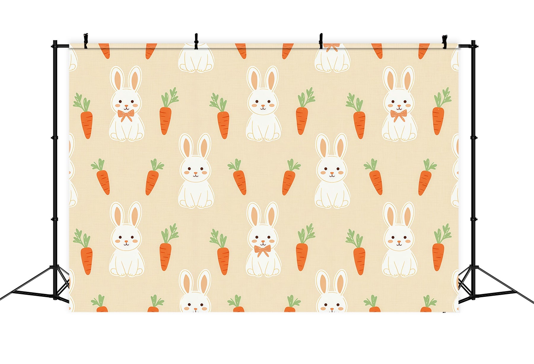 Easter Bunny Photo Backdrop Cartoon Print Carrot Pattern Easter Photo Backdrop CSH61-32