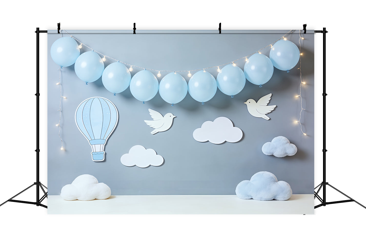 Cloud Backdrop Blue Balloon Bird Clouds Newborn Photography Backdrops CSH62-111