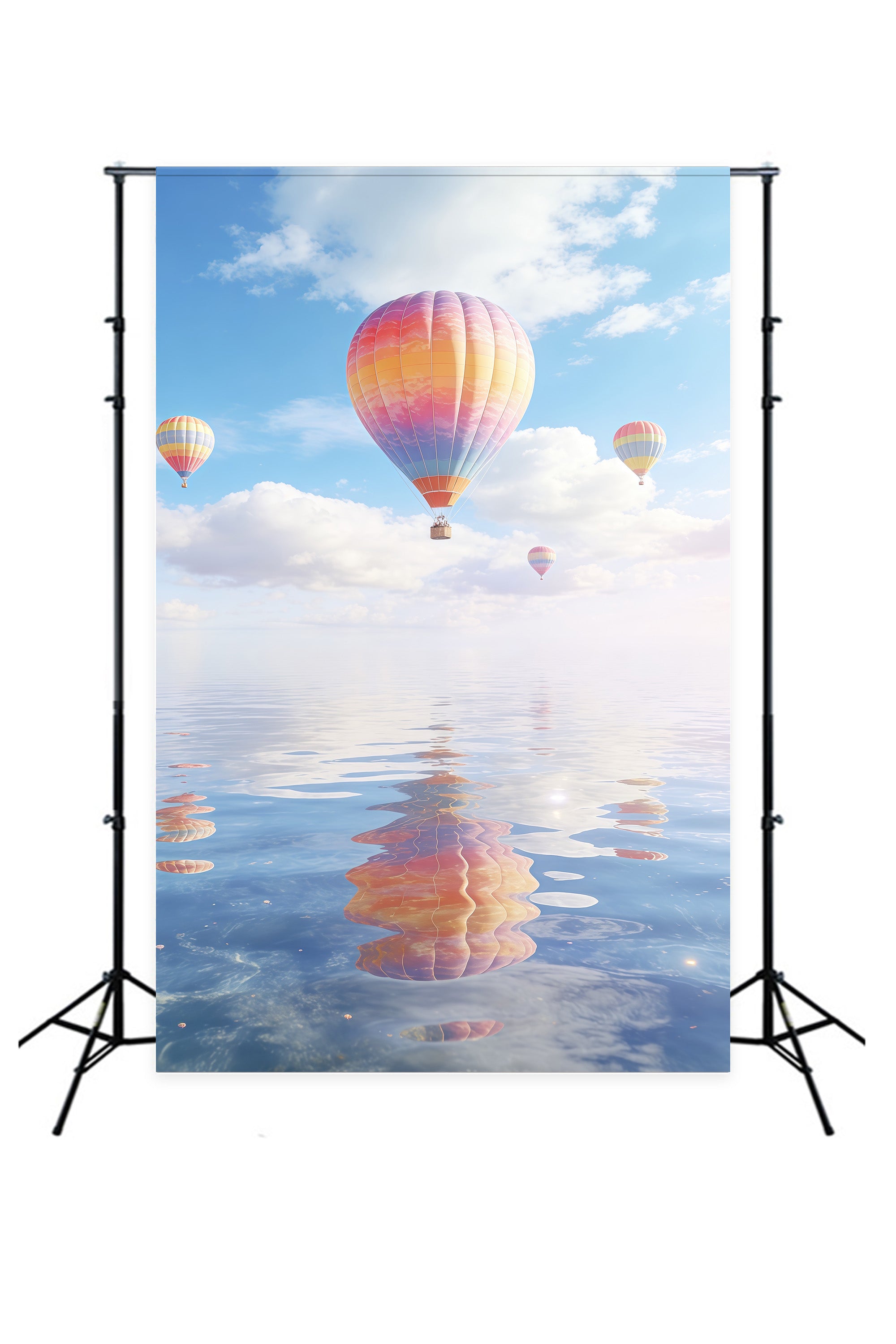 Clouds Backdrop Pastel Balloon Water Reflection Sky Blue Backdrop CSH62-112