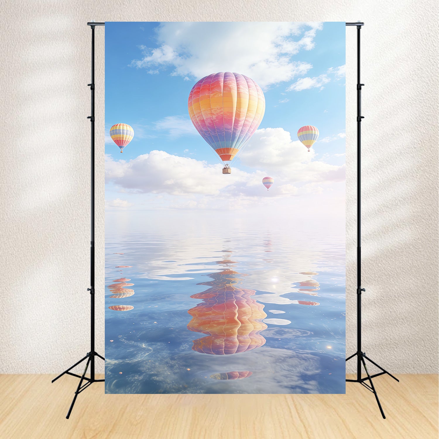 Clouds Backdrop Pastel Balloon Water Reflection Sky Blue Backdrop CSH62-112