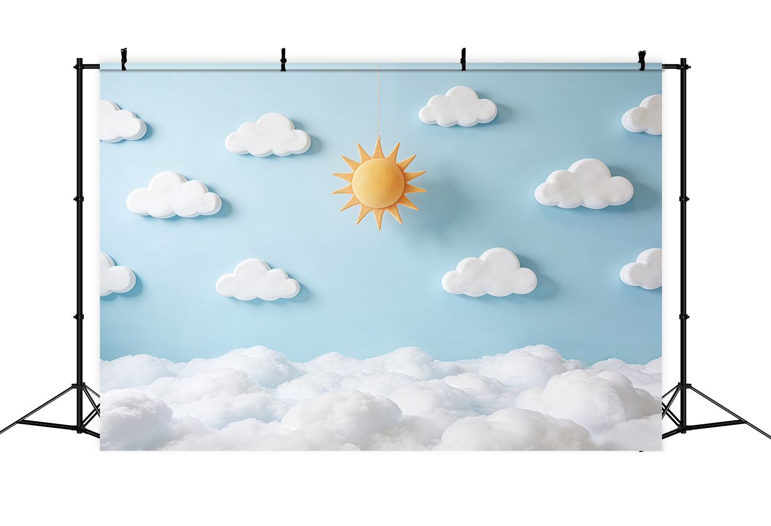 Clouds Photo Backdrop Sun Cutout Blue Sky Newborn Backdrop CSH62-117