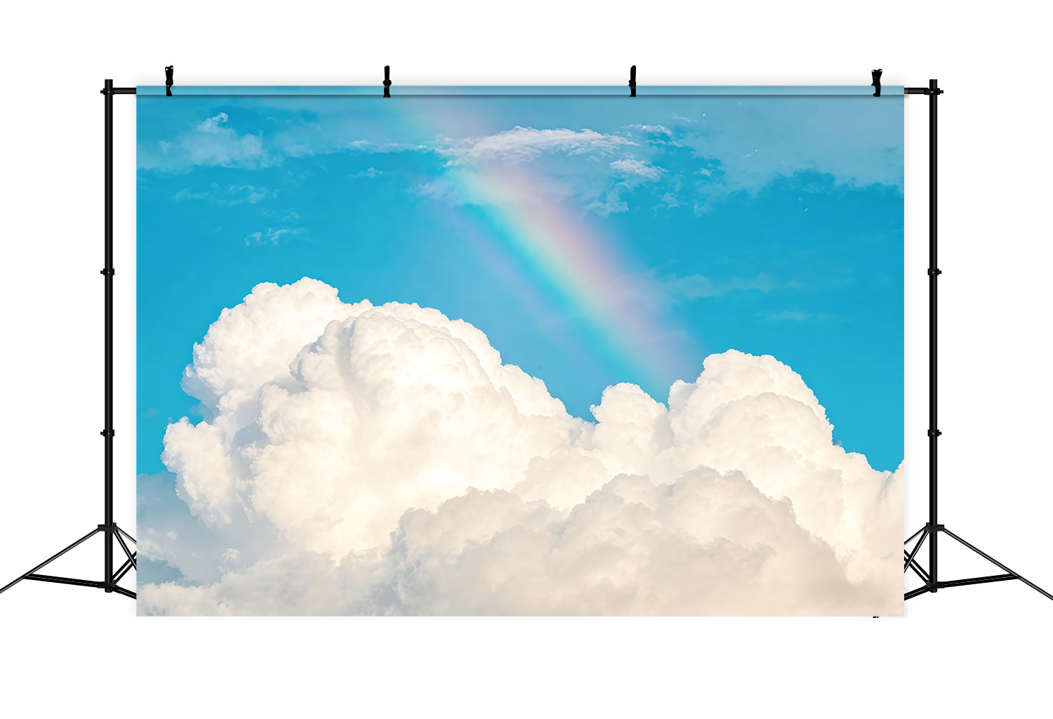 Blue Sky Photo Backdrop Rainbow Fluffy Clouds Sky Cloud Backdrop Photoshoot CSH62-130