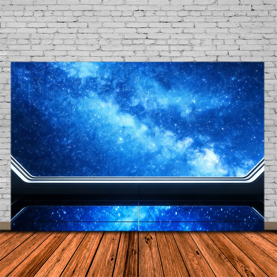 Sky Backdrop Photography Spaceship Window Star View Cloud Backdrops CSH62-132