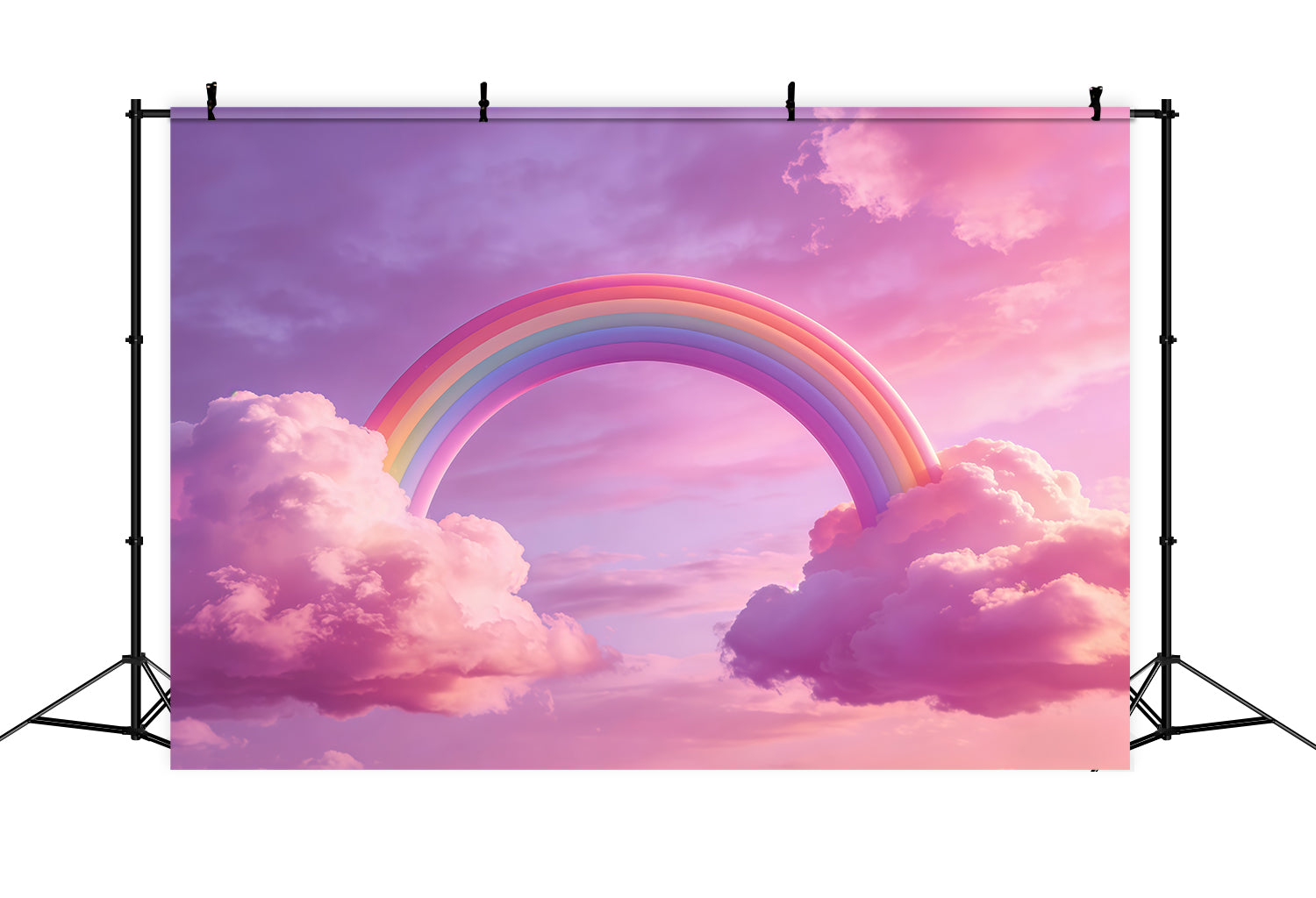 Sky And Clouds Backdrop Pastel Rainbow Pink Clouds Children Backdrops CSH62-133