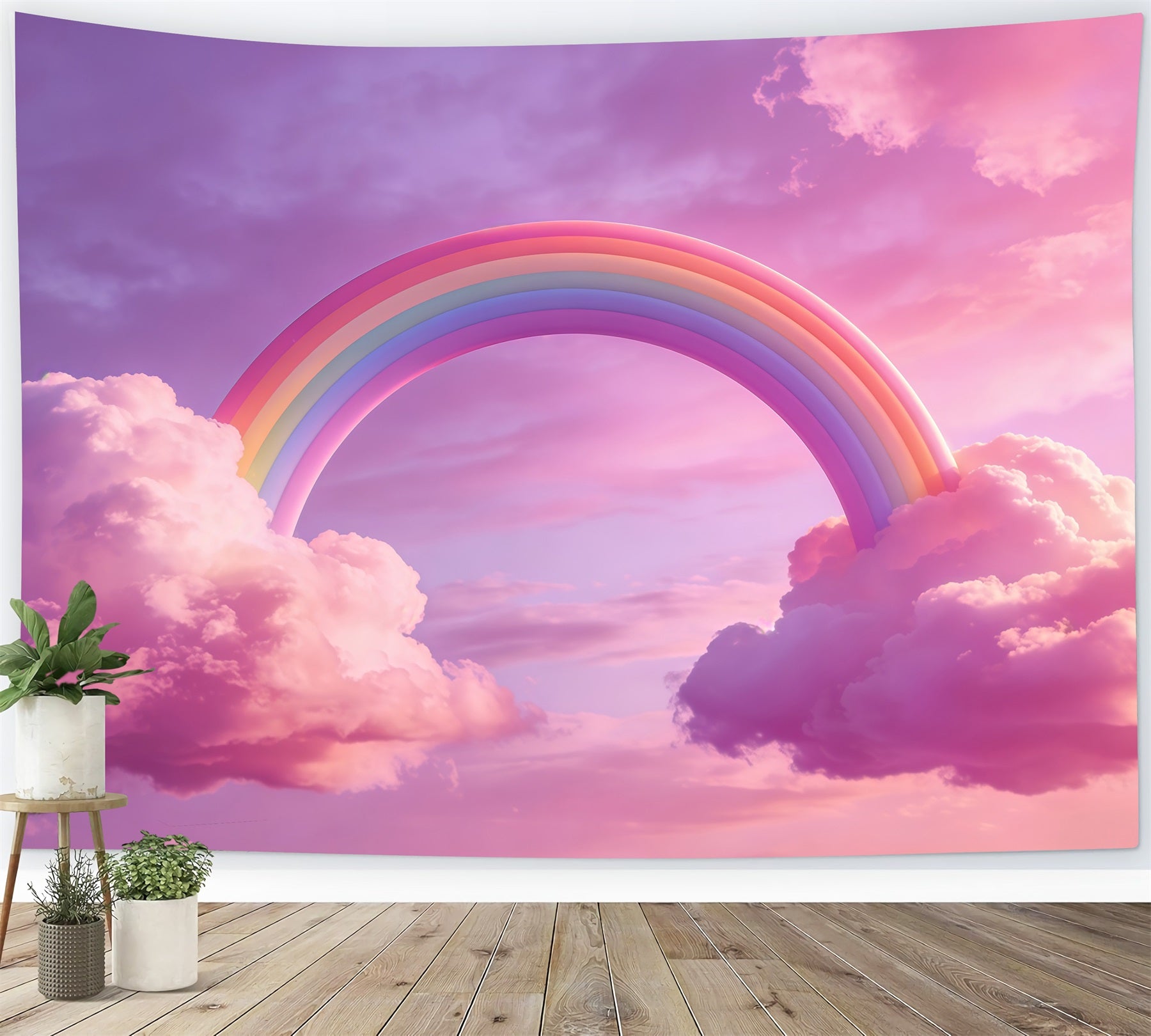 Sky And Clouds Backdrop Pastel Rainbow Pink Clouds Children Backdrops CSH62-133