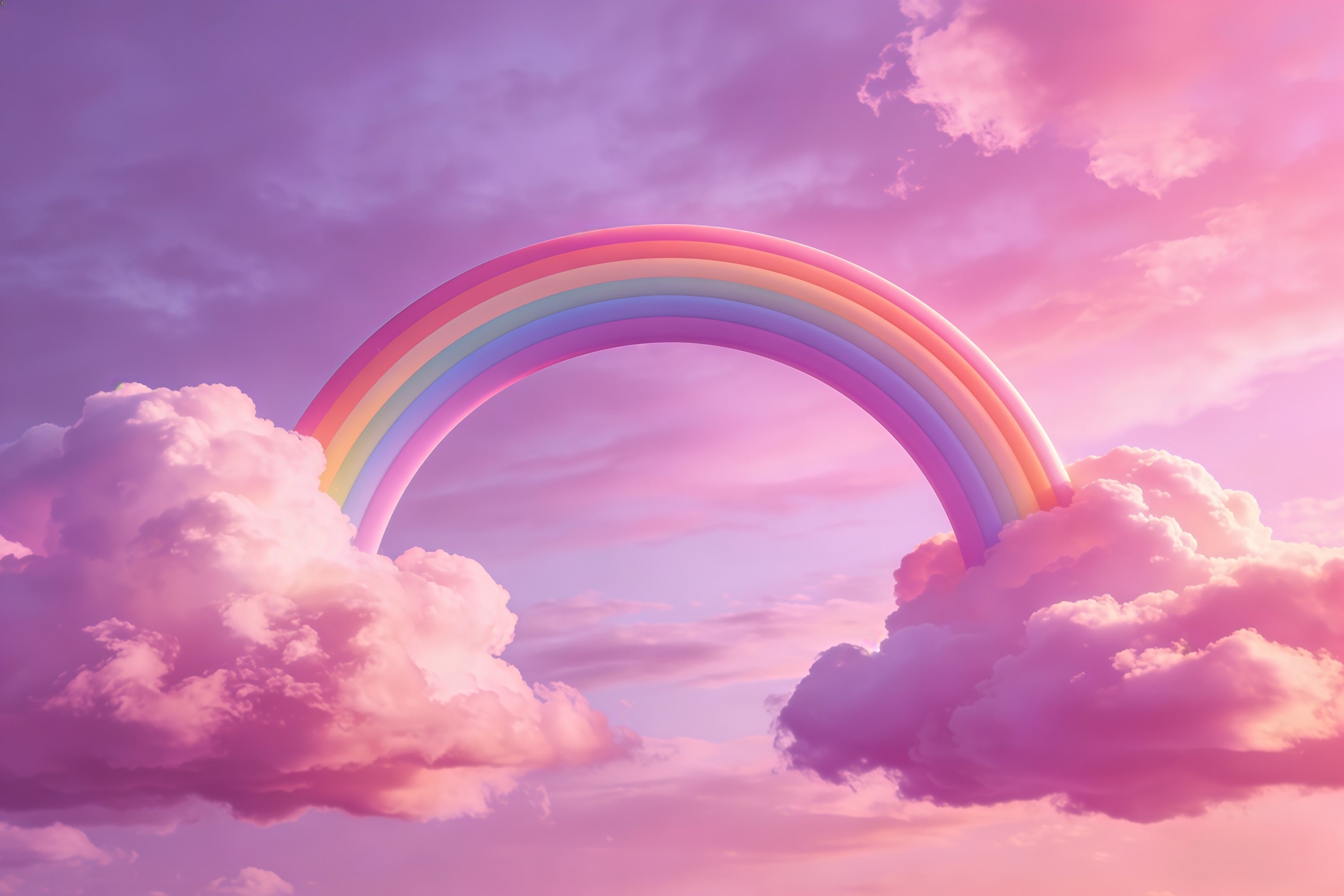 Sky And Clouds Backdrop Pastel Rainbow Pink Clouds Children Backdrops CSH62-133