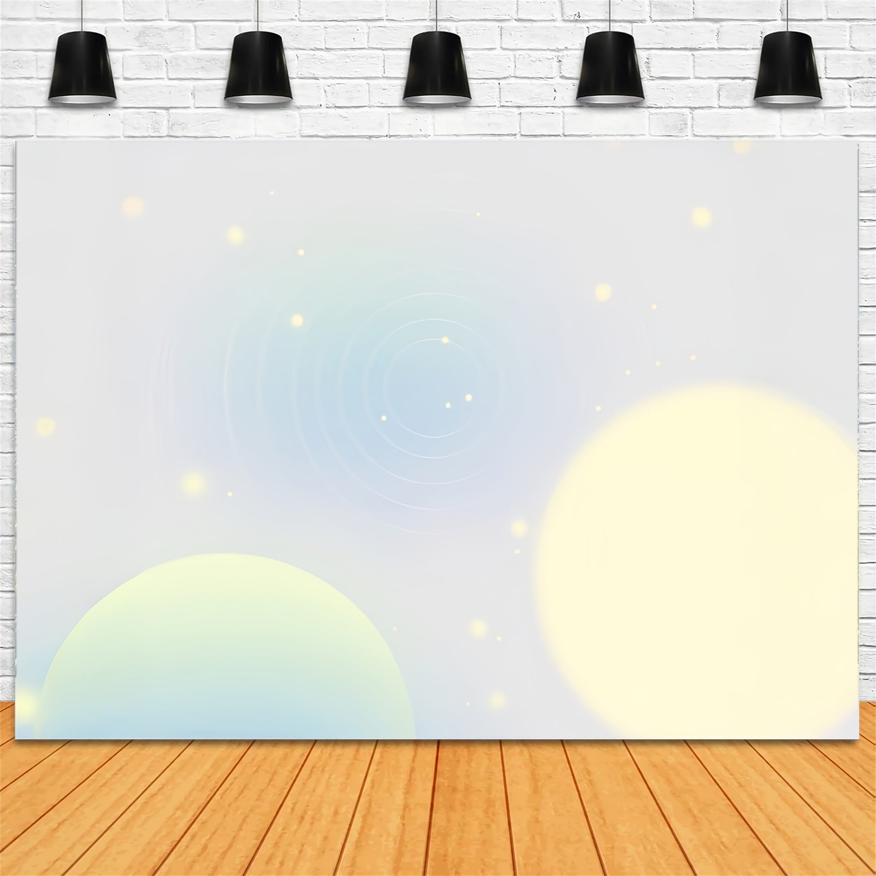 Gradient Photography Backdrop Yellow Cosmic Orbs Sparkle Backdrops For Headshots CSH62-35