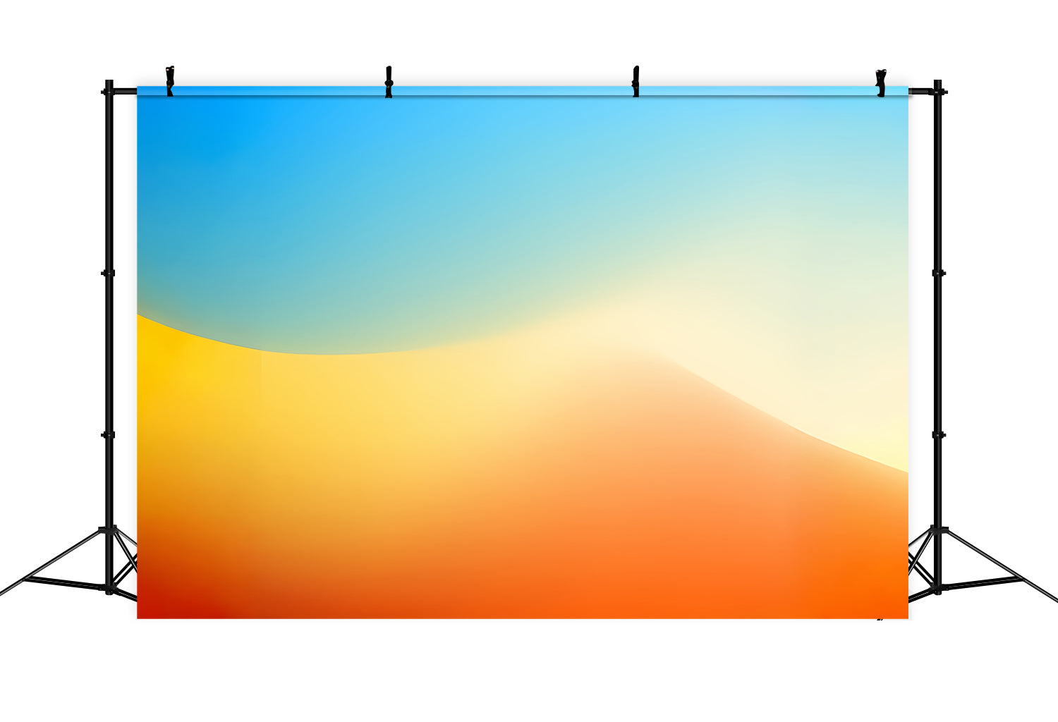 Gradient Photo Backdrop Sky Blue Amber Yellow Waves Backdrop For Headshot CSH62-41