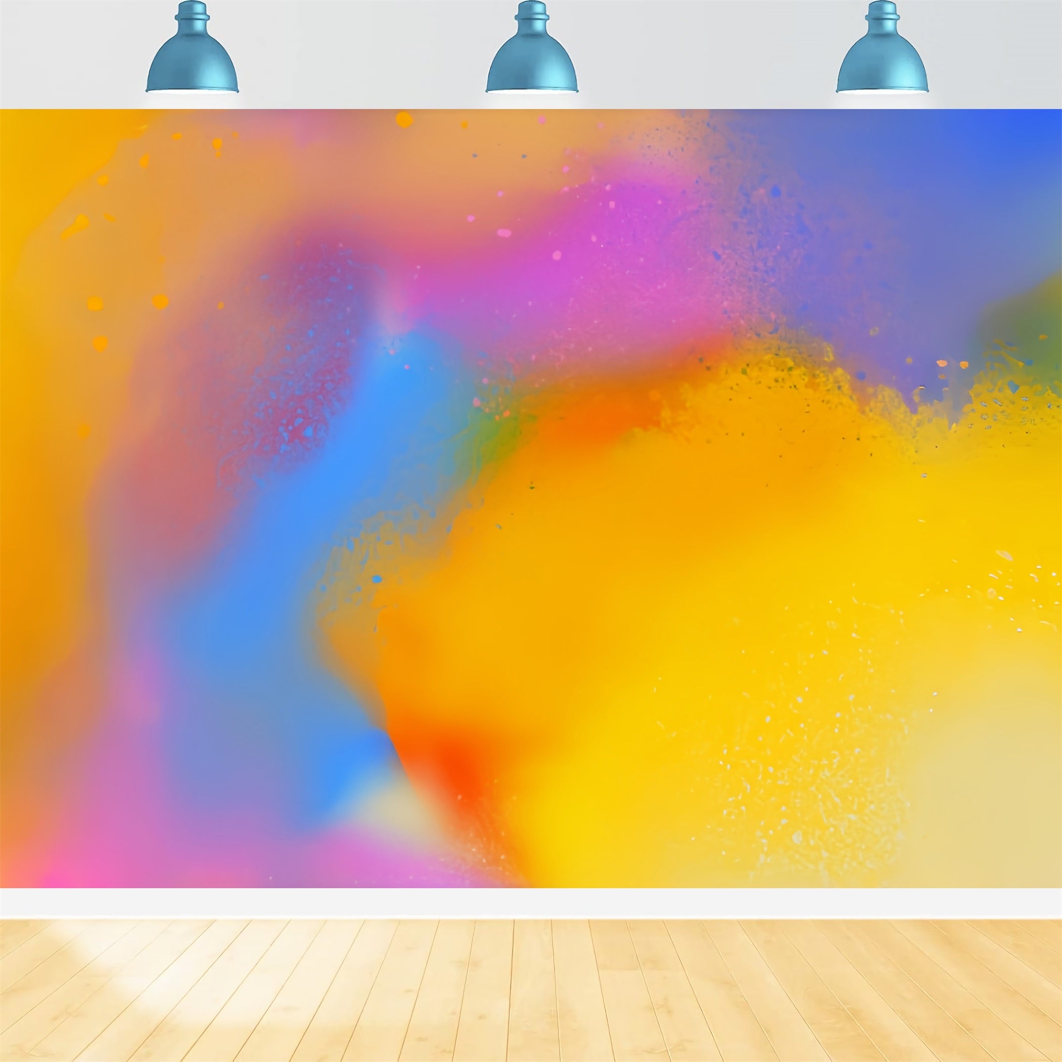 Gradient Backdrops Vibrant Blue Pink Yellow Splash Headshot Photo Backdrop CSH62-42