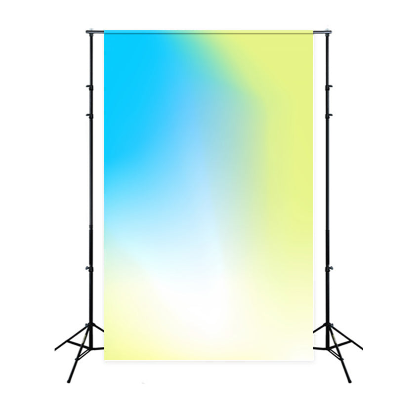 Portrait Gradient Backdrop Ocean Blue Yellow Smooth Fade Portable Headshot Backdrops CSH62-47