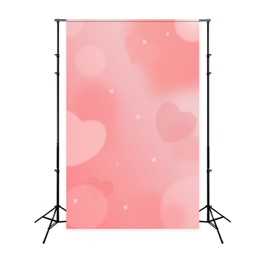 Gradient Photo Backdrop Dreamy Pink Love Heart Sparkle Headshot Backdrop CSH62-49