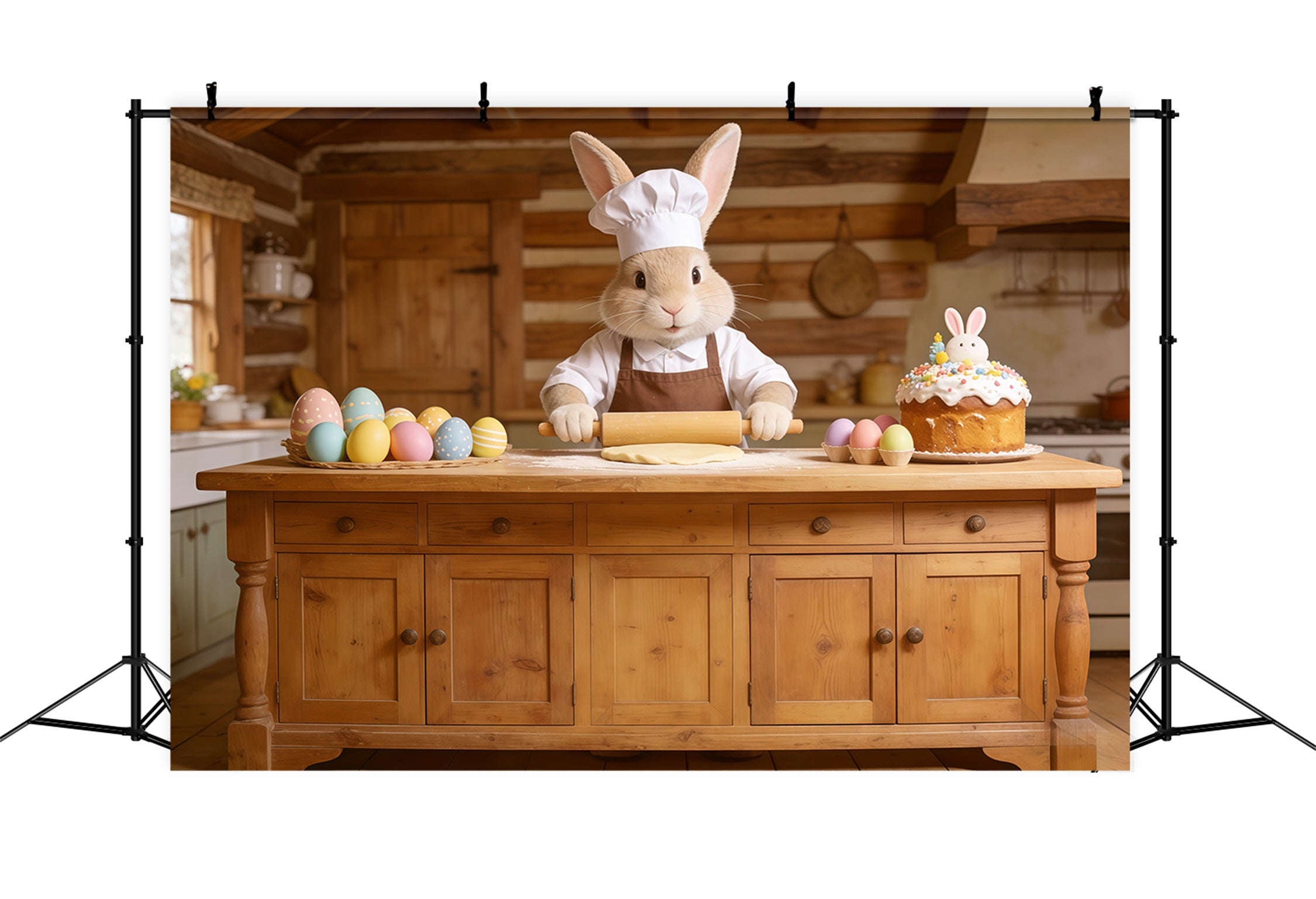 Easter Bunny Backdrop Baker Rabbit Cake Kitchen Easy Easter Backdrop CSH62-72