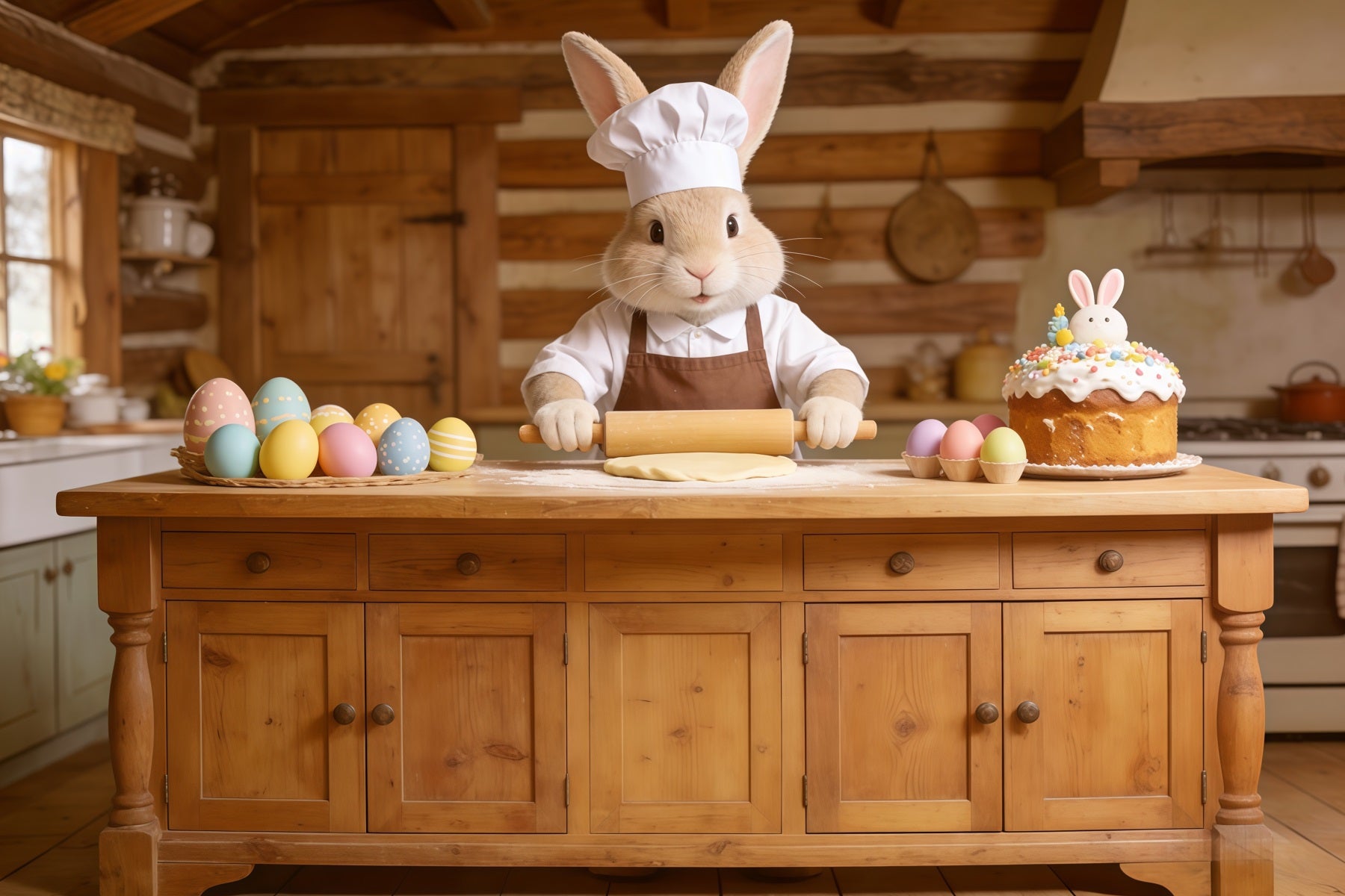 Easter Bunny Backdrop Baker Rabbit Cake Kitchen Easy Easter Backdrop CSH62-72