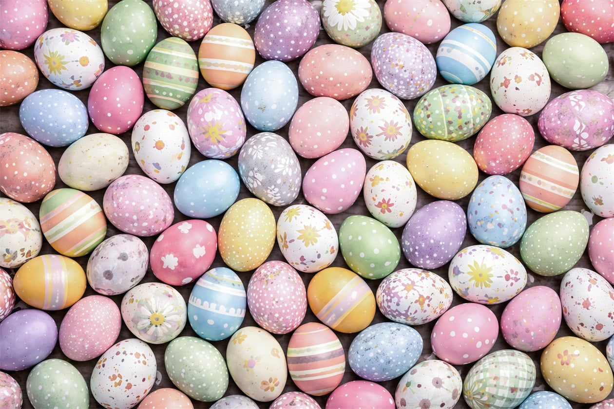 Easter Egg Backdrop Colorful Painted Eggs Pattern Easter Photo Backdrop Ideas CSH63-10