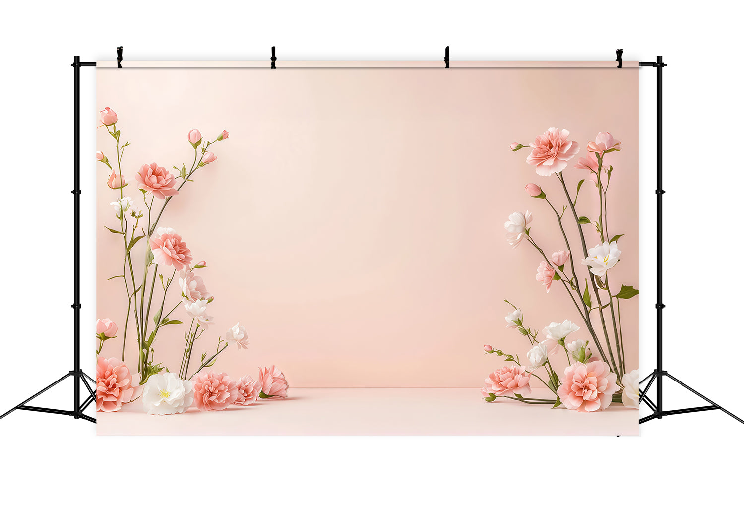 Floral Wreath Mother's Day Backdrop Minimal Blush Flower Border Mothers Day Backdrop CSH63-65