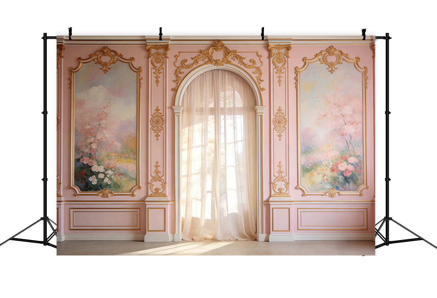 Rococo Floral Mother's Day Backdrop Blush Wall Floral Archway Mother's Day Photoshoot Backdrop CSH63-87
