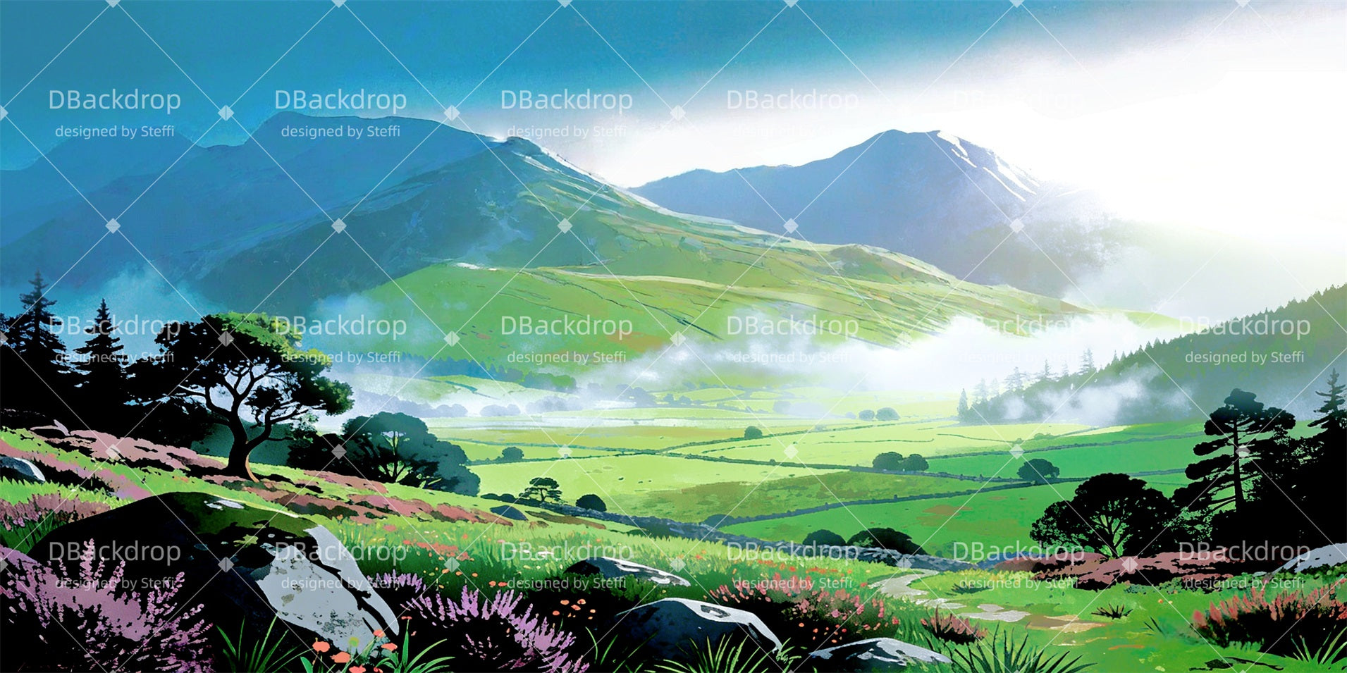 Stage Backdrop Scottish Highland Scenery Backdrops For Theater CSH63-T10