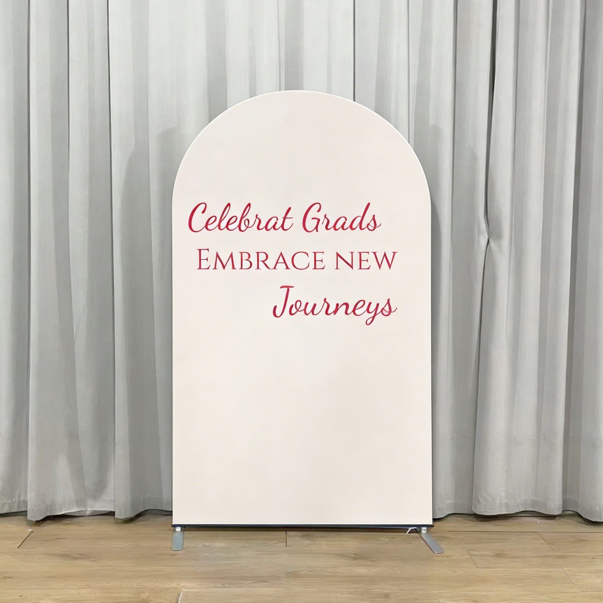 Custom Graduation Backdrop Elegant Script Golden Accents Personalized Graduation Backdrop CSH64-1