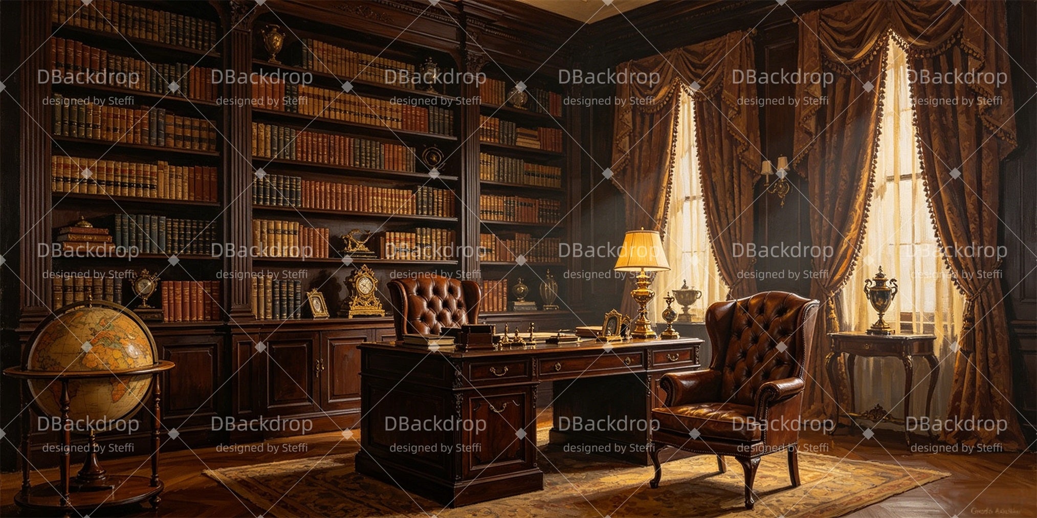 Performance Backdrops Victorian Office Theater Stage Backdrop CSH66-T28