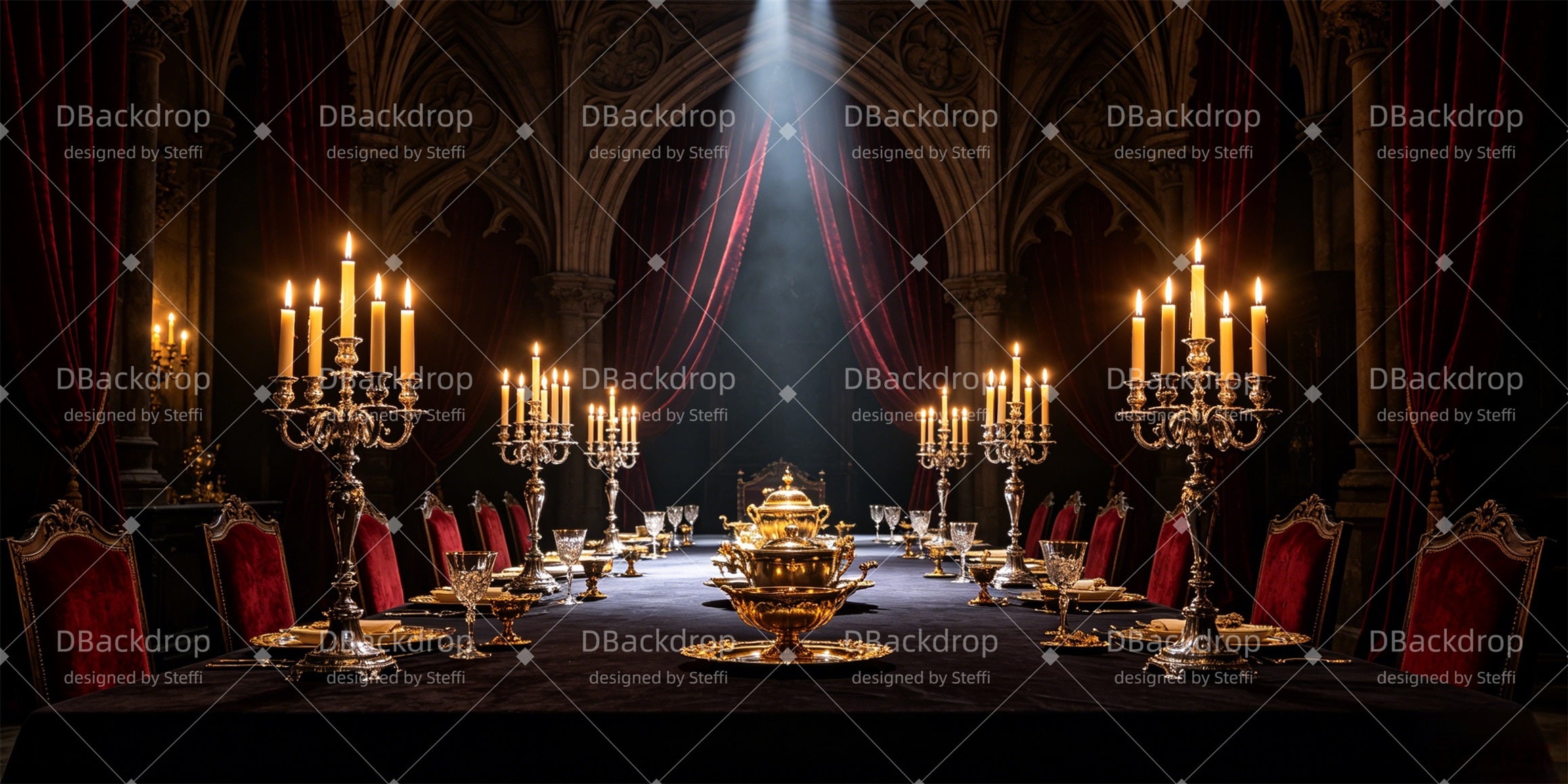 Stage Backdrop Ideas Gothic Candle Banquet Theater Backdrop CSH66-T38
