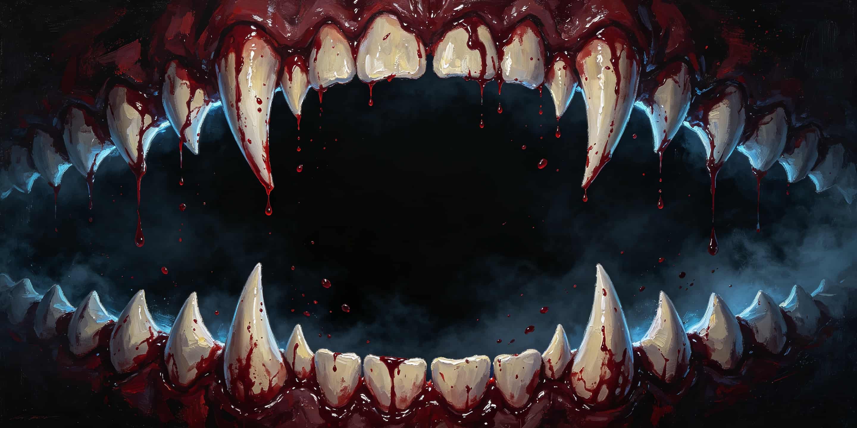 Scary Halloween Garage Door Banner Bloody Vampire Fangs Mouth Halloween Garage Door Cover CSH67-65-2 car