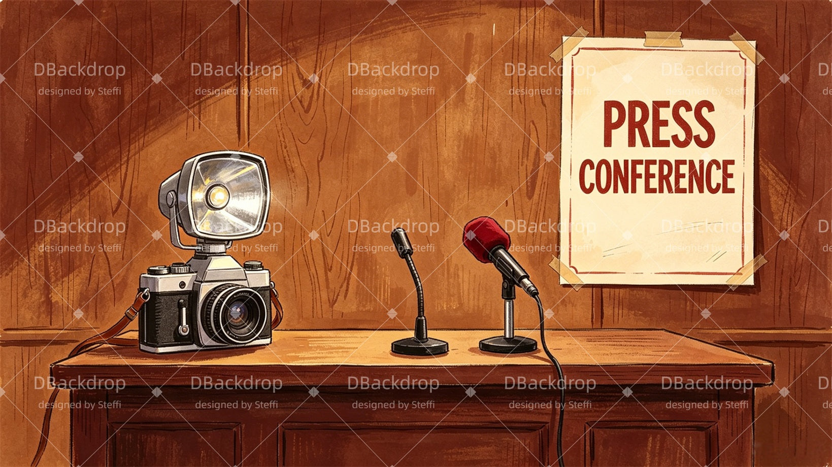 Stage Backdrop Press Conference Table Theater Backdrops For Sale CSH67-T17