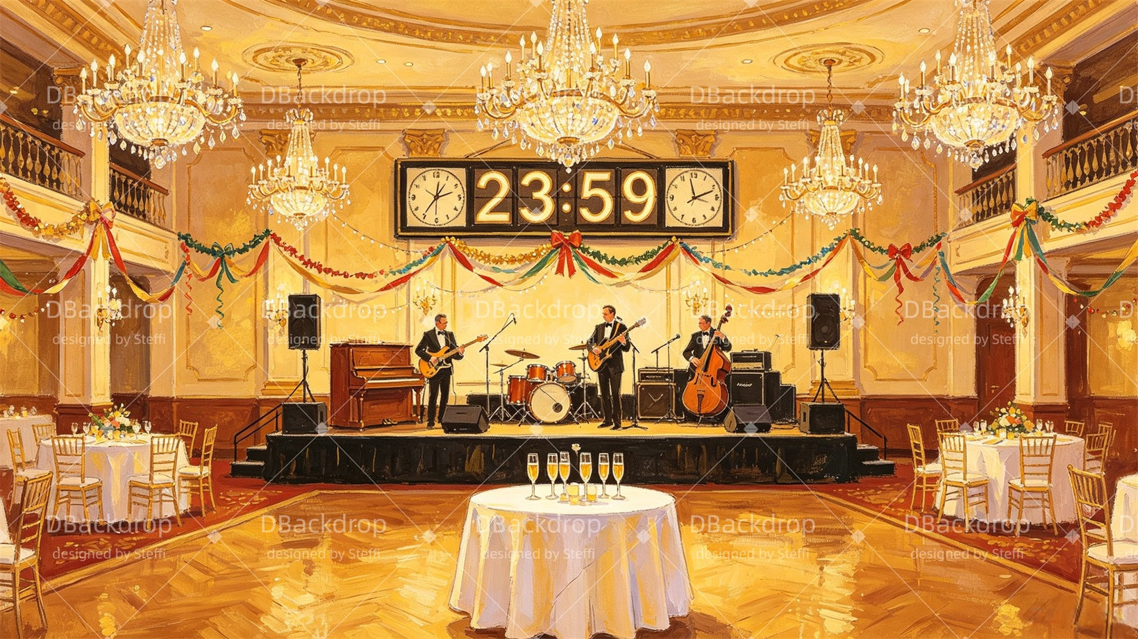 Dance Backdrops Grand Ballroom Countdown Performance Backdrop CSH67-T18