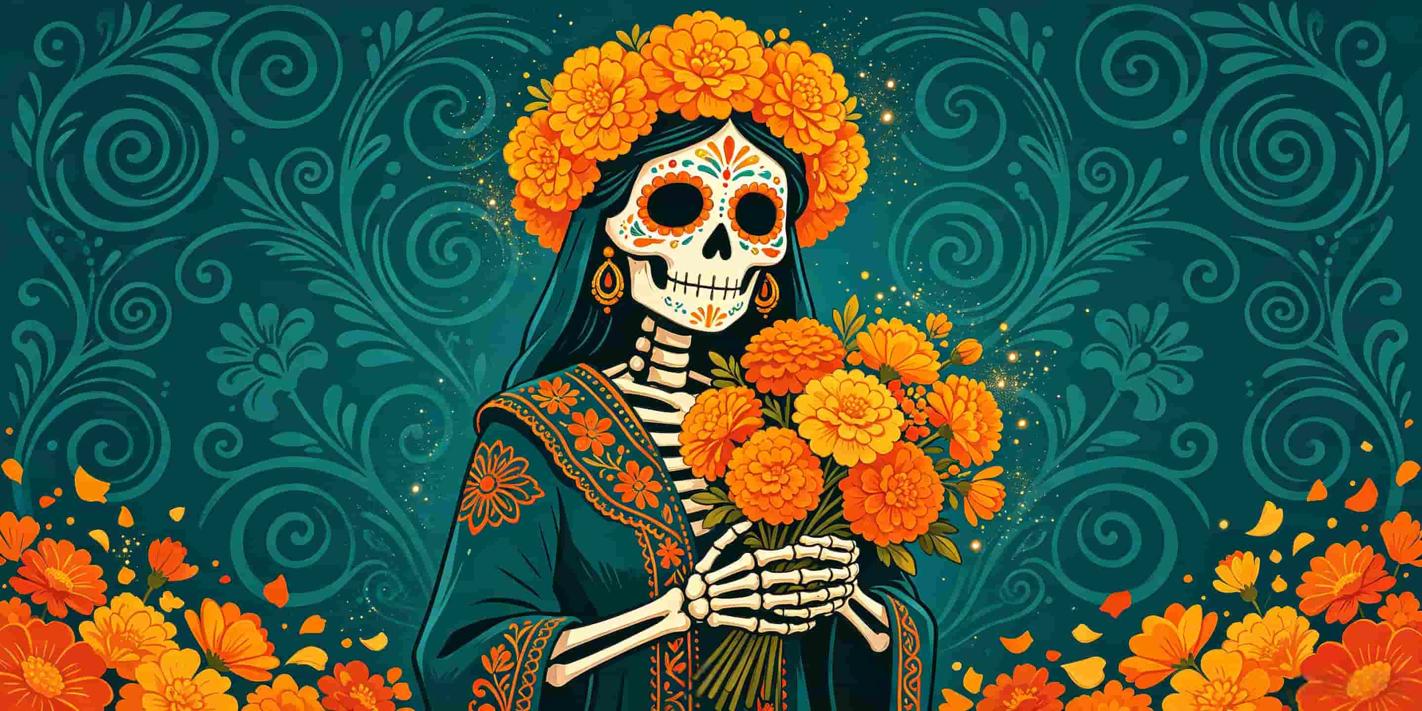 Skull Halloween Garage Door Decor Marigold Sugar Skull Bride Halloween Garage Door Decor CSH68-10-2 car