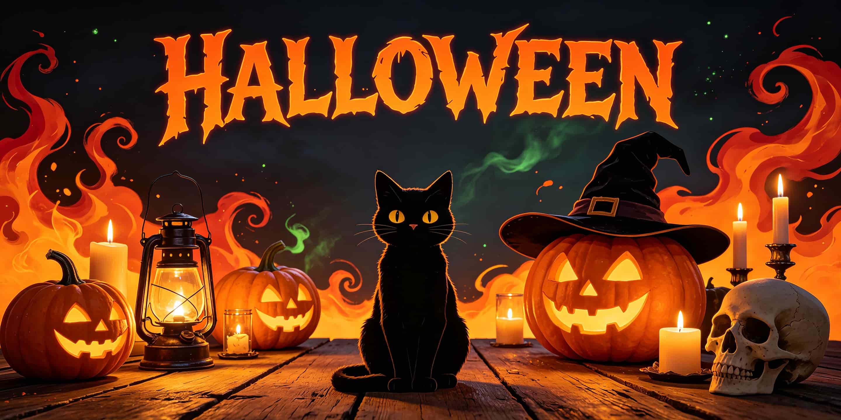 Black Cat Halloween Garage Door Cover Jack O Lanterns Flames Halloween Yard Garage Door Decor CSH68-14-2 car