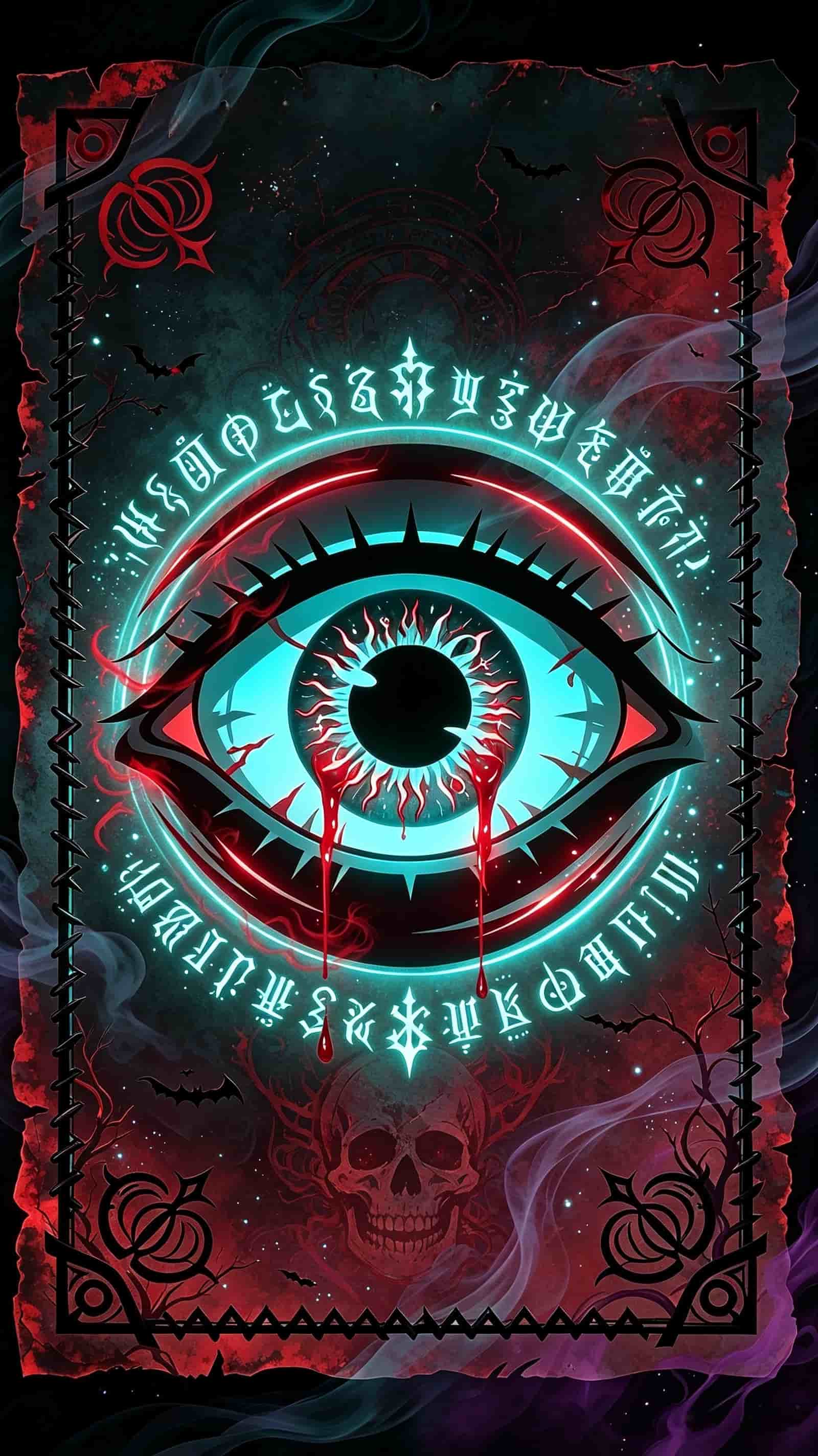 Magic Spellbook Door Glowing Eye Occult Symbol Halloween Bedroom Door Curtain CSH68-29