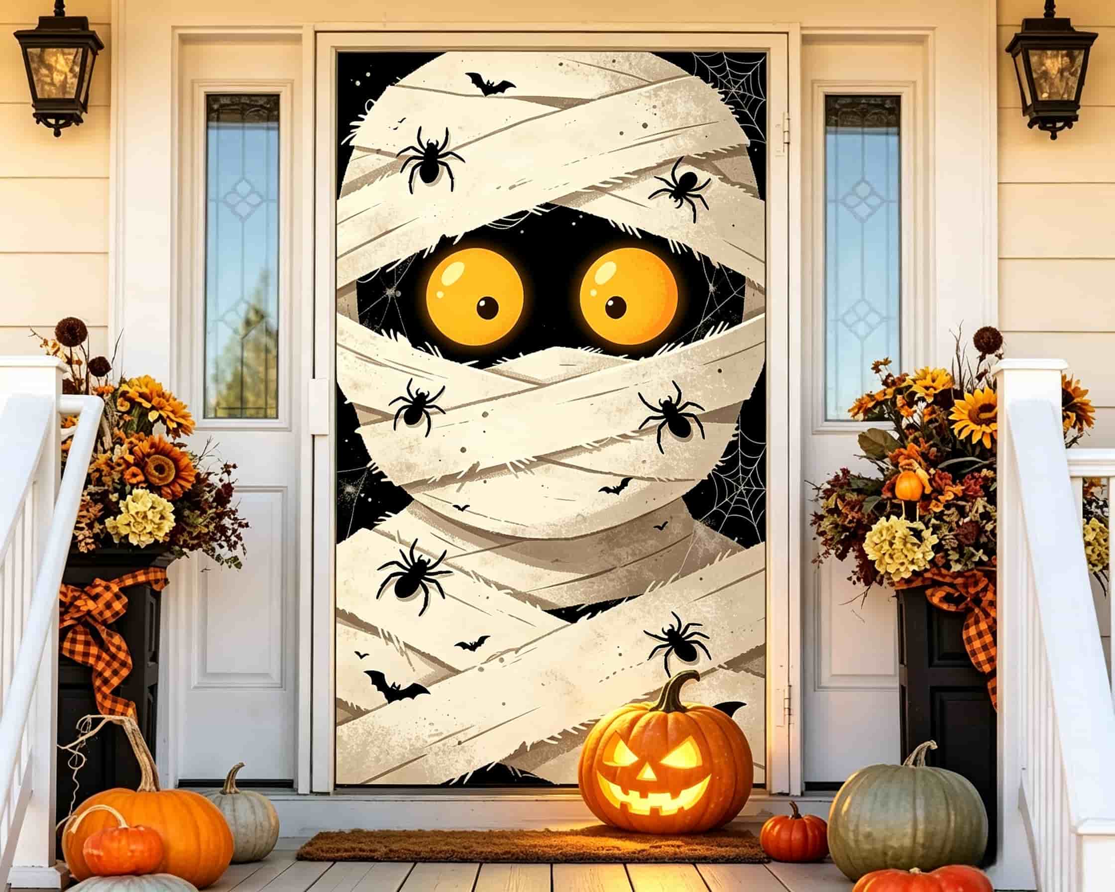 Mummy Tomb Door Wide Eyed Mummy Scary Door Banner CSH68-50