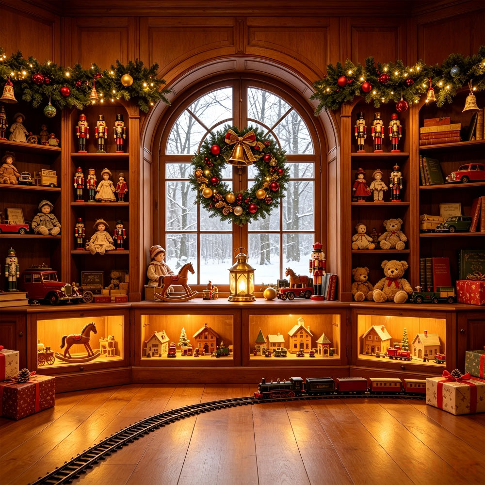 Christmas Themed Backdrops Nutcracker Toy Library Display Christmas Wall Backdrop CSH69-36