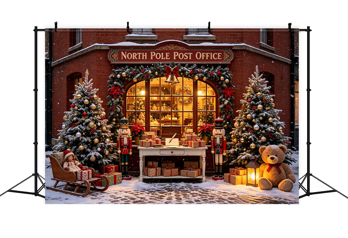 Outdoor Christmas Backdrop North Pole Post Office Photography Backdrops Christmas CSH69-4