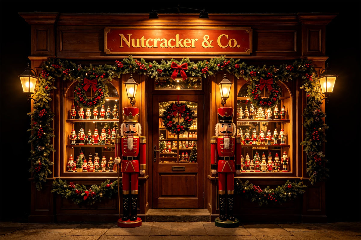 Nutcracker Party Scene Backdrop Toy Shopfront Display Nutcracker Land Of Sweets Backdrop CSH69-71