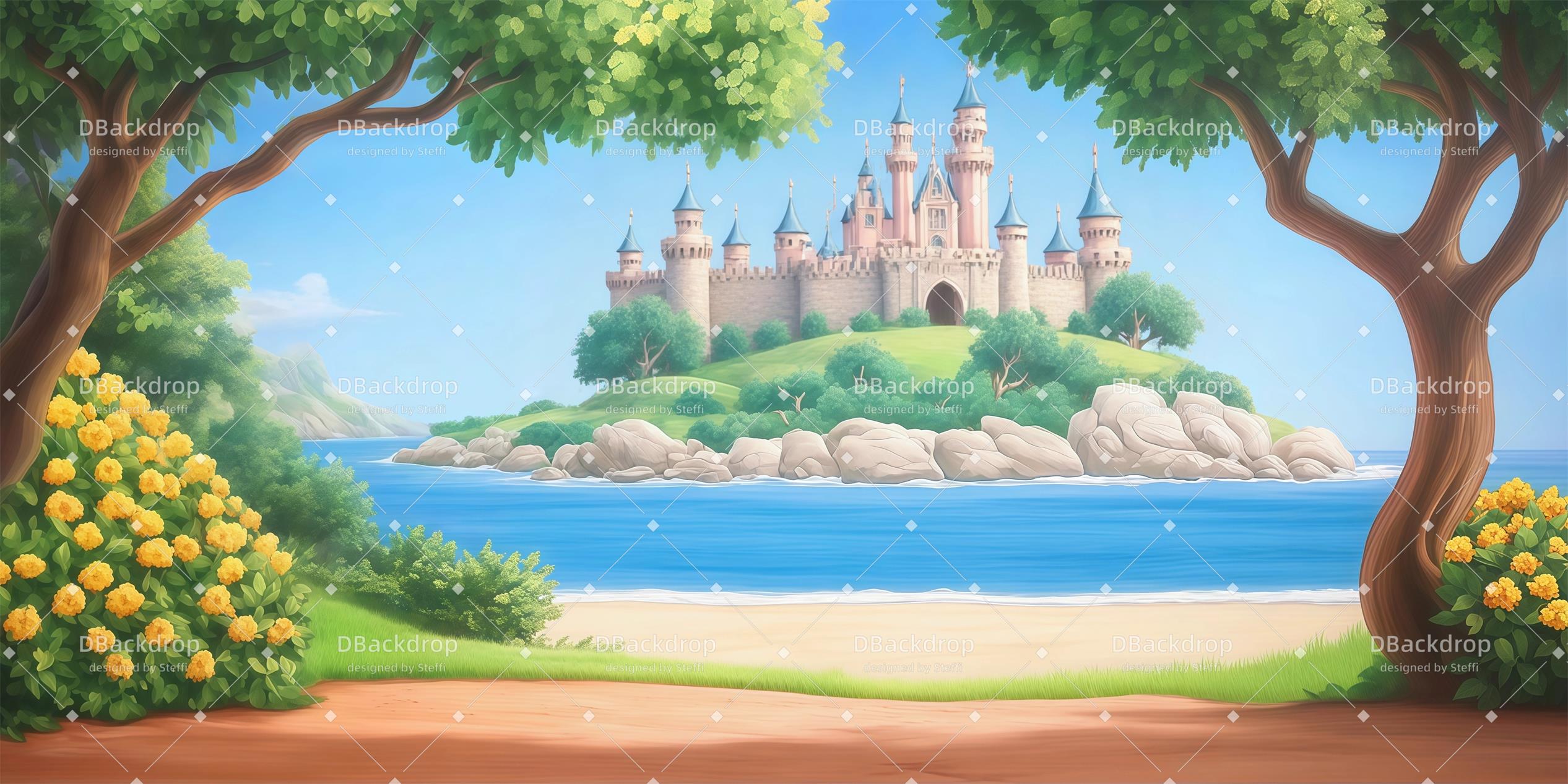 Professional Stage Backdrops Coastal Castle Theater Stage Backdrops CSH59-T67