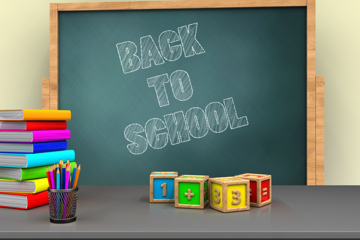 Chalkboard Back to School Math Cubes Backdrop DBD7-16
