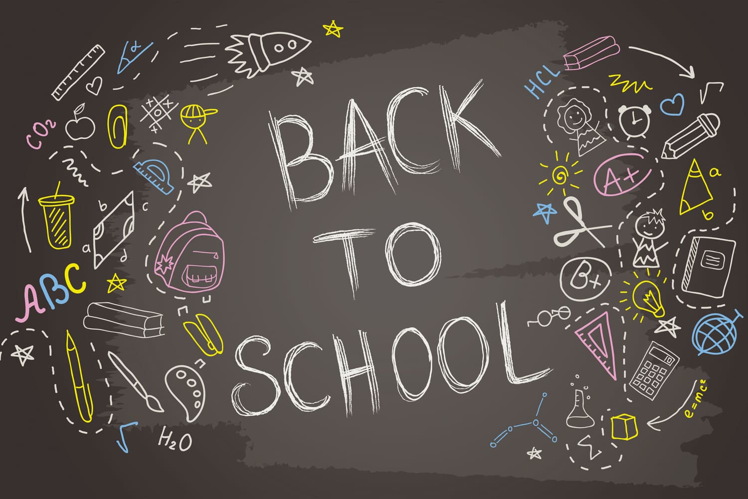Chalk Writing Back to School Photography Backdrop DBD7-2