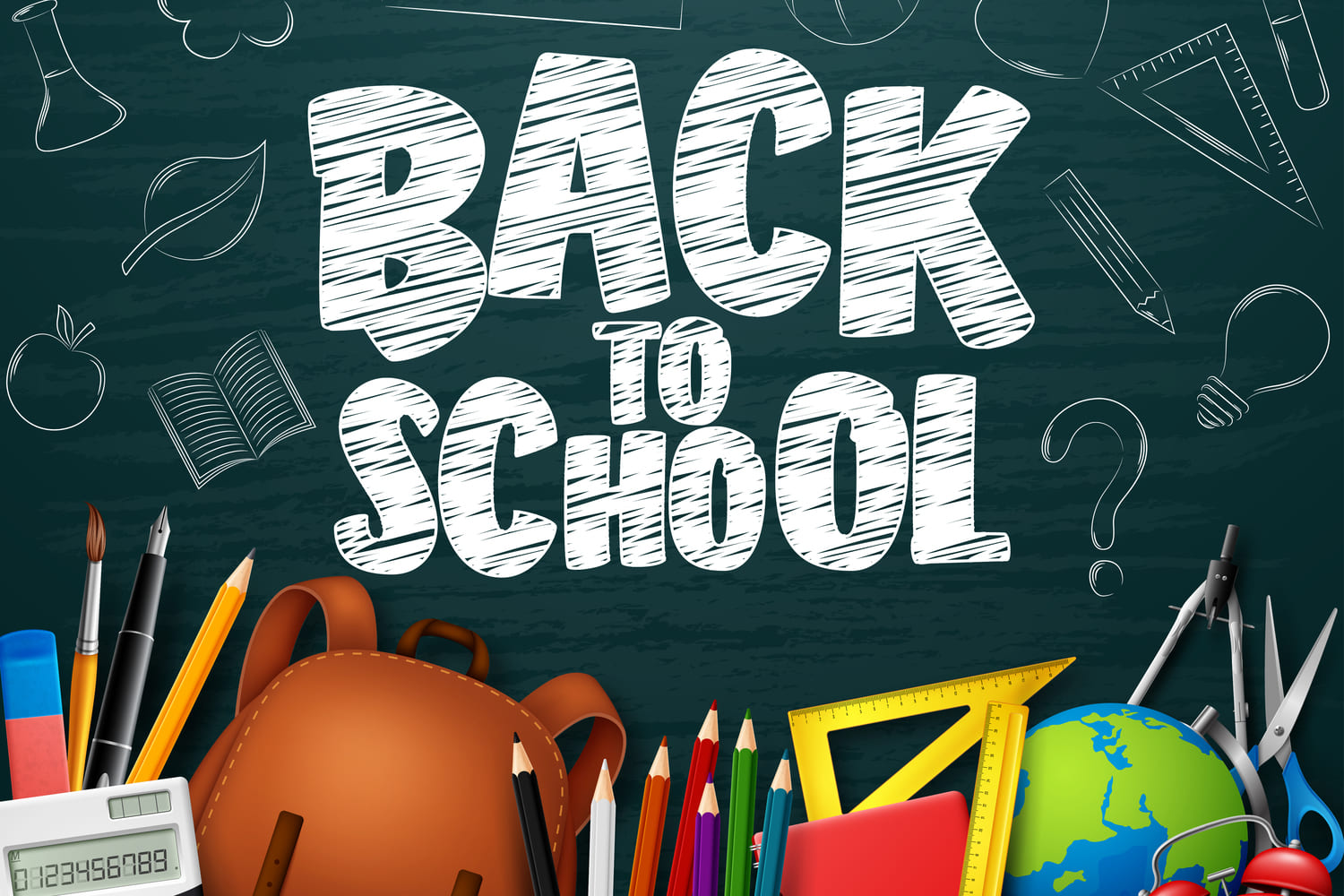 Back to School Chalkboard Graffiti Photo Backdrop DBD7-4