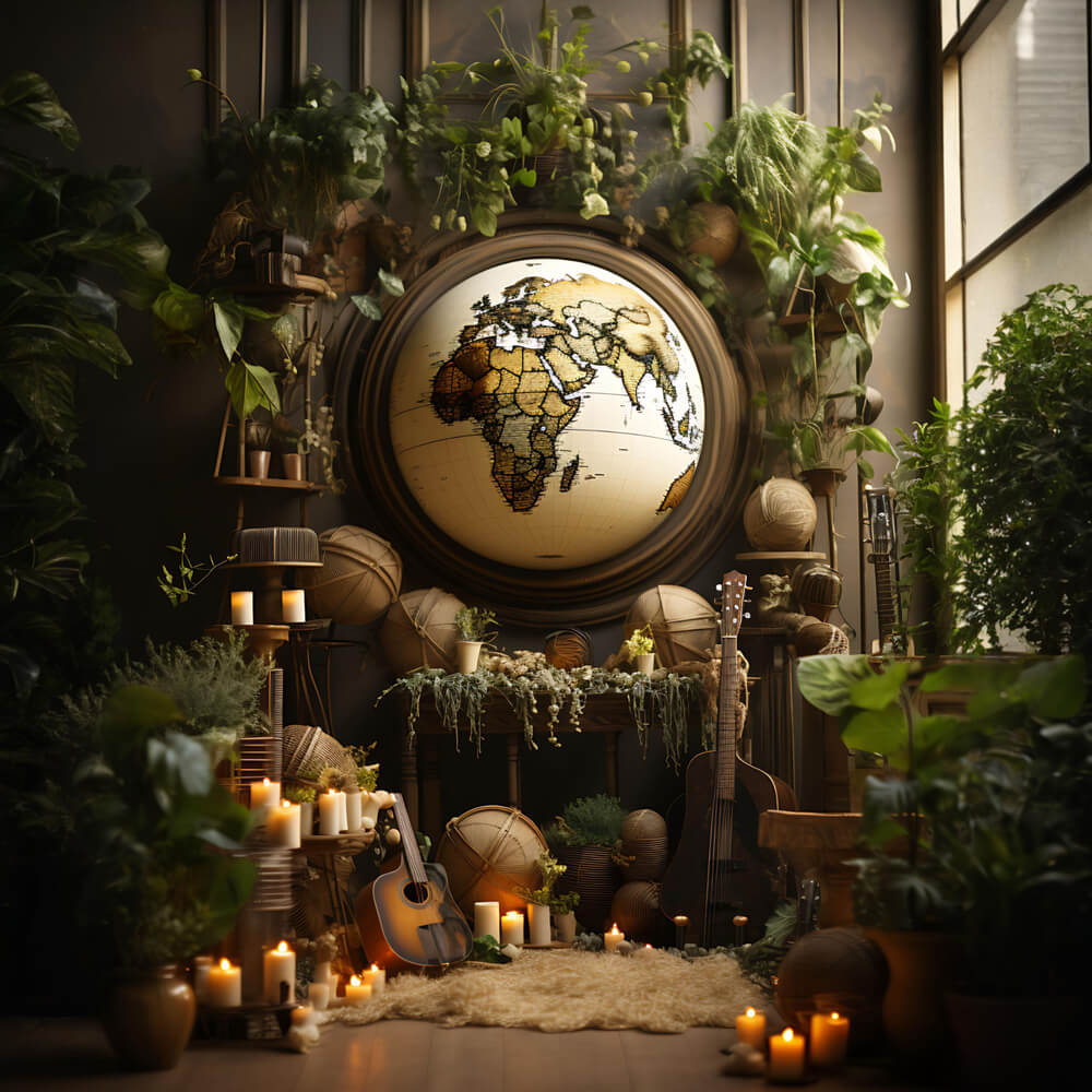 Globe Back To School Photography Backdrop DBD7-5