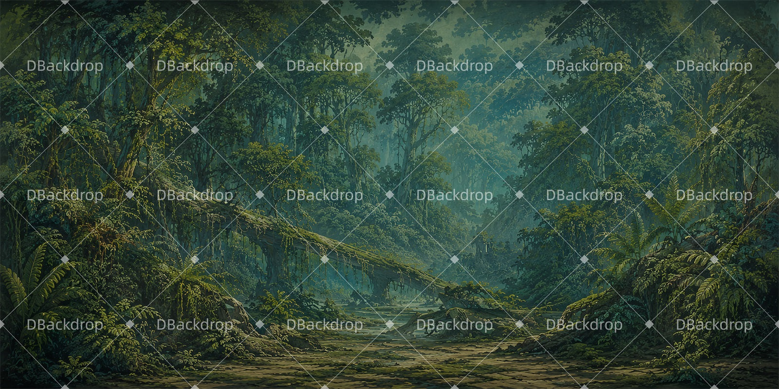 Theater Backdrops Final Jungle Confrontation Forest Stage Backdrop DLS65-T10
