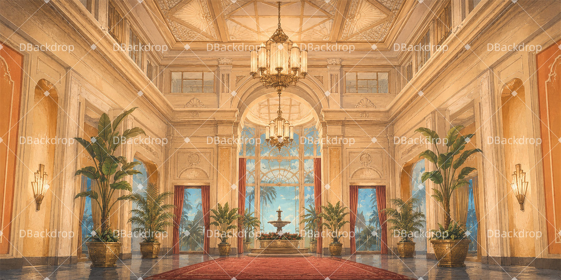 Stage Backdrops Hotel Lobby Theater Backdrops For Sale DLS65-T12