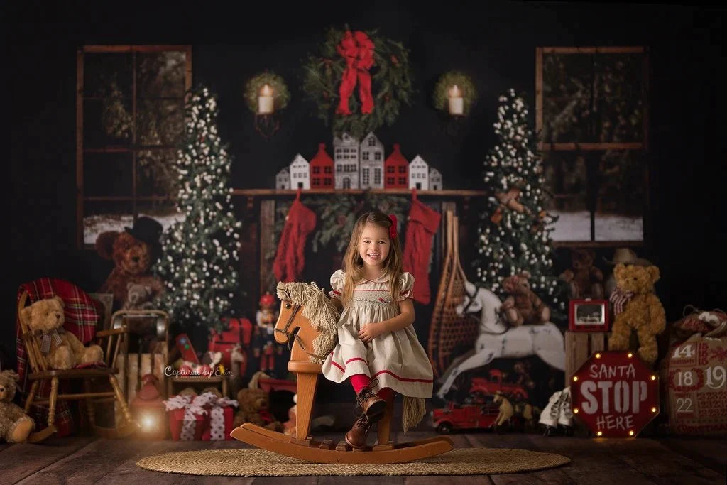 10x10ft/5x3ft Christmas Trees Room Photography Backdrop G-1434 (only 2)