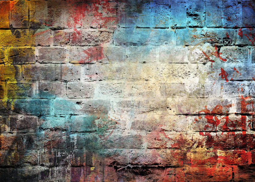 Graffiti Brick Wall Retro Photography Backdrop GB-35