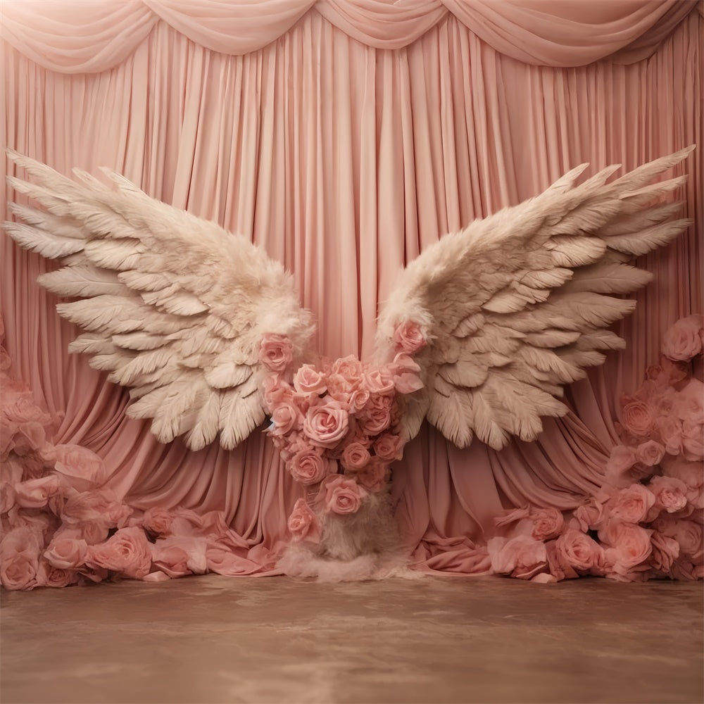 Backdrop For Mothers Day Rose Blossom Angel Wings Backdrop GQ2-132