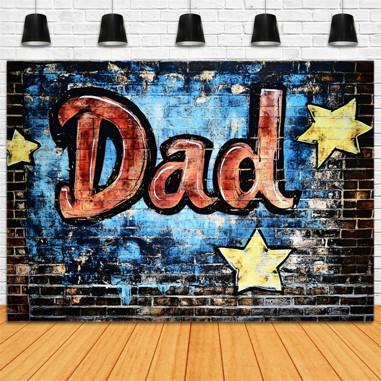 Father's Day Backdrop Graffiti Dad Starry Wall Backdrop GQ2-206