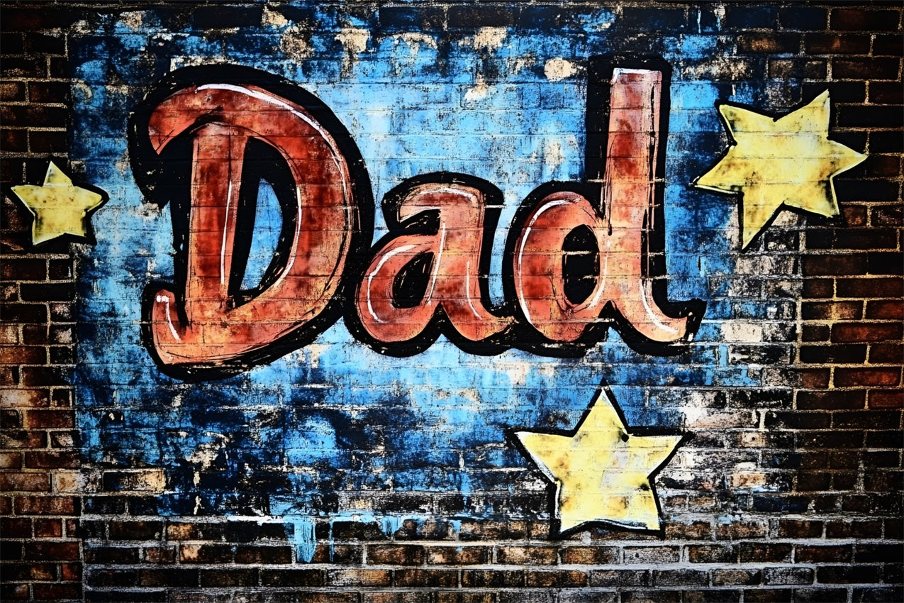 Father's Day Backdrop Graffiti Dad Starry Wall Backdrop GQ2-206