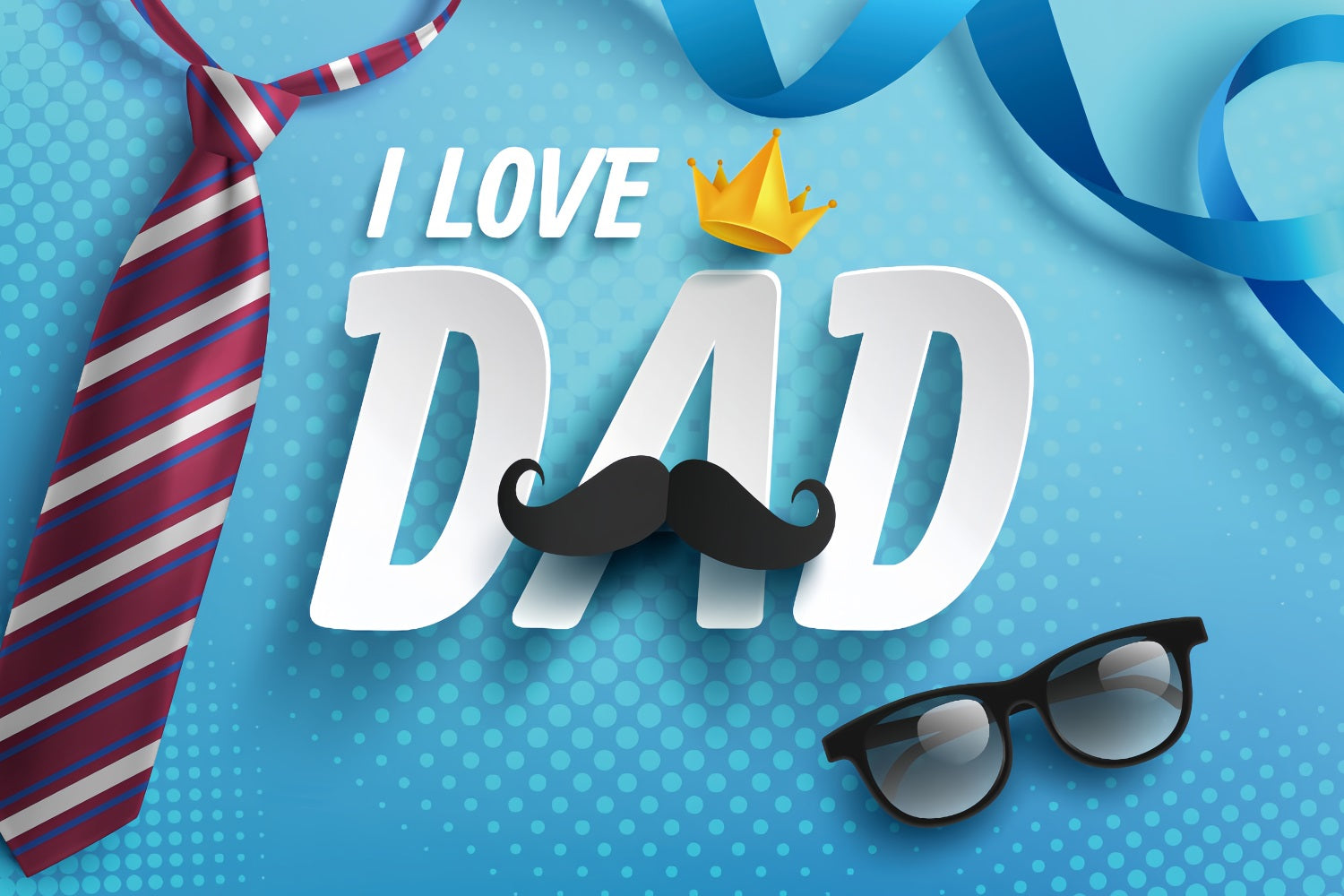Fathers Day Photo Backdrop Blue Celebration Backdrop GQ2-212