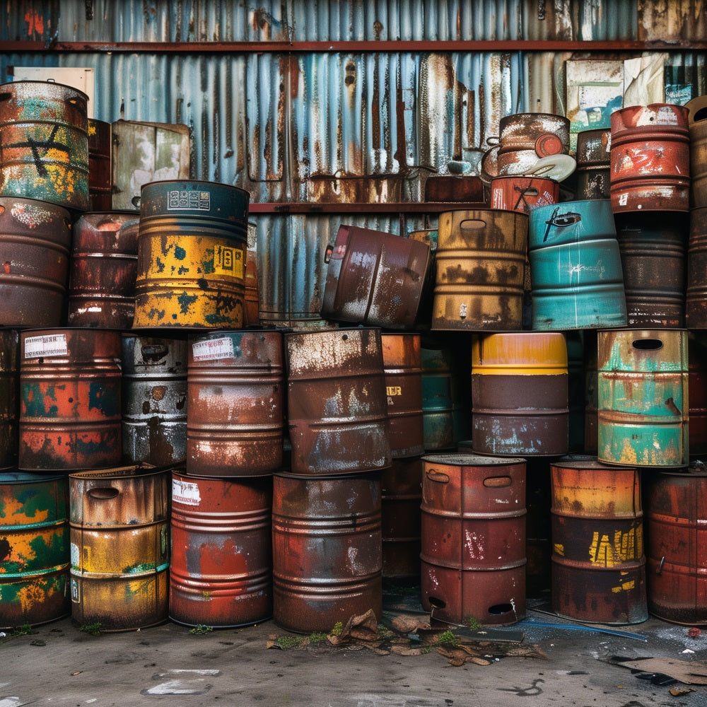 Fathers Day Photo Backdrop Ideas Industrial Oil Barrel Backdrop GQ2-217